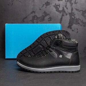 Чоловічі зимові шкіряні черевики BARZONI Black 333 чорні