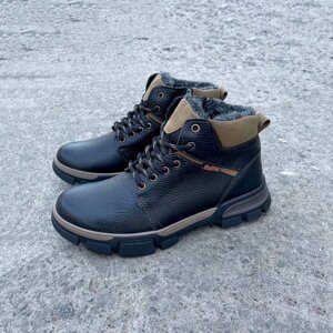 Чоловічі зимові шкіряні черевики Braxton 51F чорні