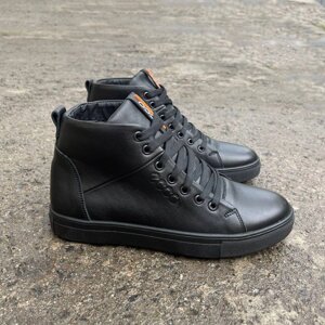 Чоловічі зимові шкіряні черевики E-Series 102 чорні