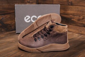 Чоловічі зимові шкіряні черевики E-Series 434 brown Style коричневі