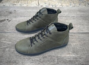 Чоловічі зимові шкіряні черевики E-Series ПБ13-501 хакі