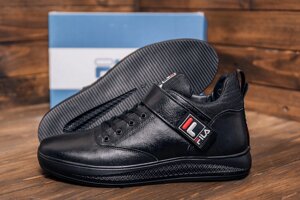 Чоловічі зимові шкіряні черевики FILA 110 Black чорні