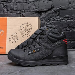 Чоловічі зимові шкіряні черевики Jordan J-03 Bear Black чорні