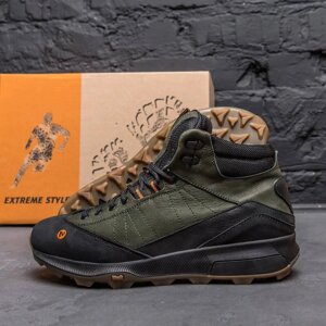 Чоловічі зимові шкіряні черевики MERRELL М-05 Green хакі