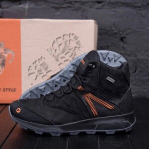 Чоловічі зимові шкіряні черевики MERRELL MT Black чорні