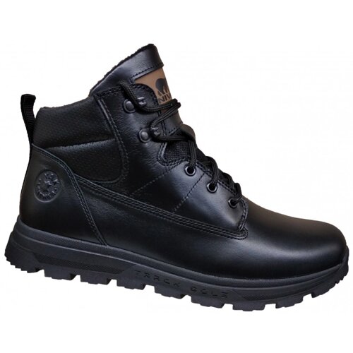 Чоловічі зимові шкіряні черевики NVS 011 Black чорні