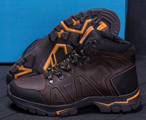 Чоловічі зимові шкіряні черевики Track C126-6 коричневі