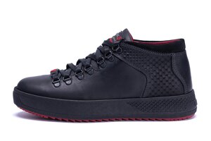 Чоловічі зимові шкіряні черевики ZG 903 Exclusive Leather чорні