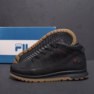 Чоловічі зимові шкіряні кросівки Fila Clasic 100 Black чорні