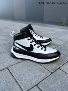 Чоловічі зимові шкіряні кросівки Nike 5311 білі