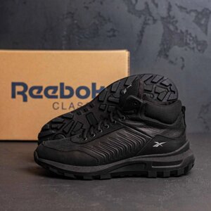 Чоловічі зимові шкіряні кросівки Reebok R-07 Classic чорні