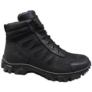 Чоловічі зимові шкіряні тактичні черевики NVS 2315 Black чорні