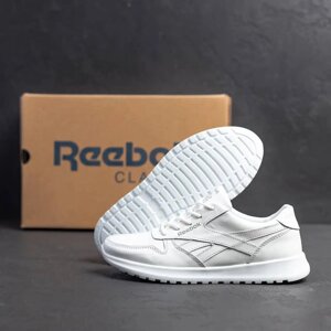 Дитячі підліткові шкіряні кросівки Reebok White білі