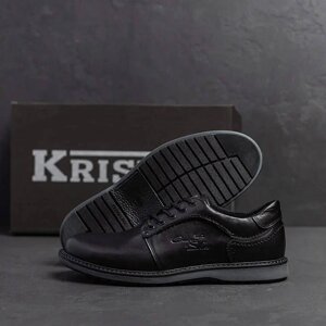 Чоловічі шкіряні туфлі Kristan 114 black чорні
