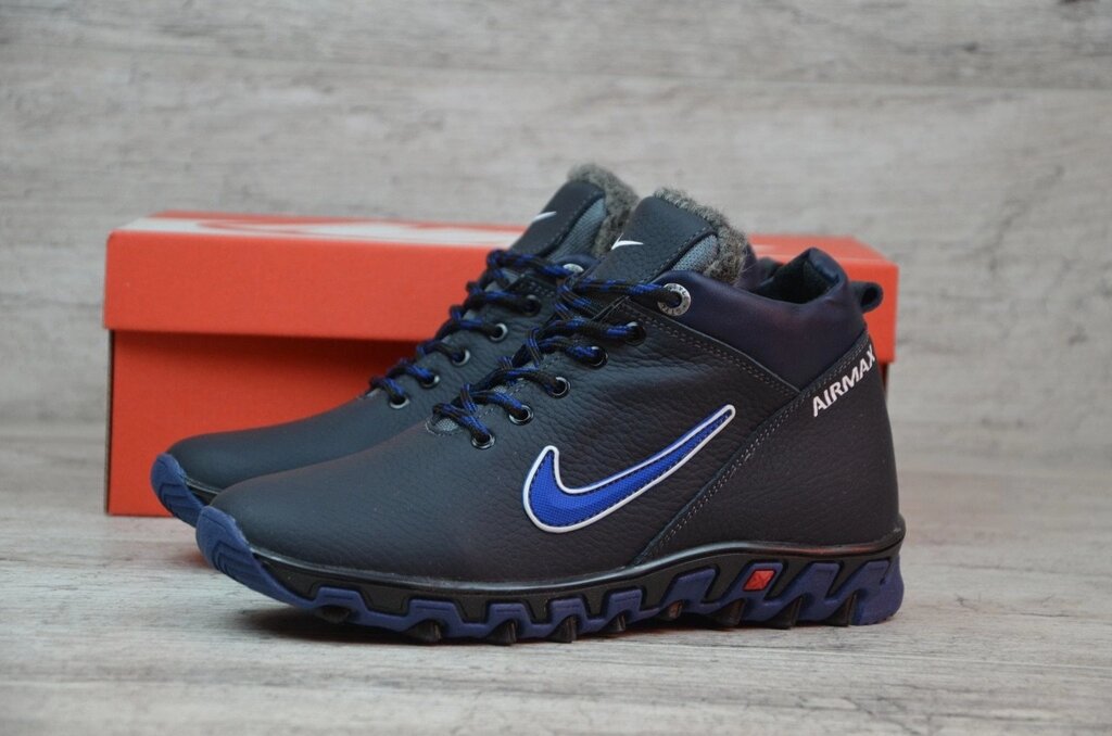 Дитячі зимові шкіряні кросівки Nike N 2258 підліткові сині - переваги