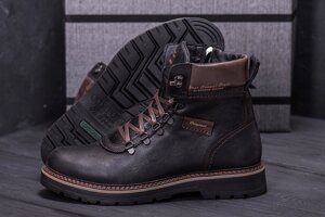 Чоловічі зимові шкіряні черевики ZG 139 Black Military Style чорні