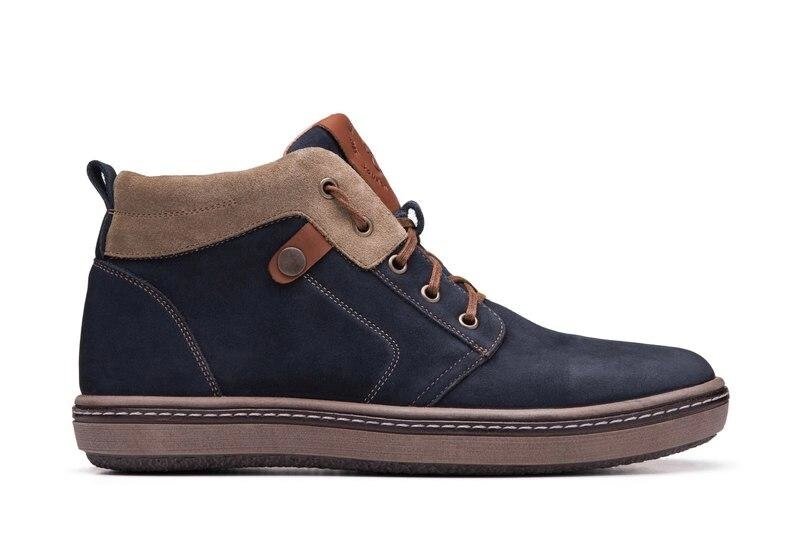 Чоловічі зимові шкіряні черевики Blue Ocean Shoes нубук сині - опис