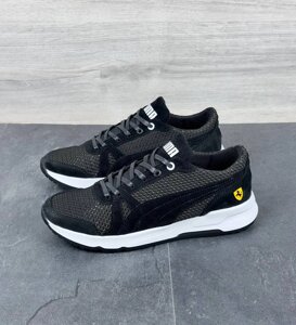 Чоловічі літні кросівки сітка Puma PM White чорні