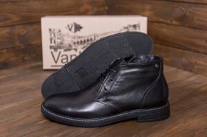 Чоловічі зимові шкіряні черевики Van Kristi 668 Classic чорні