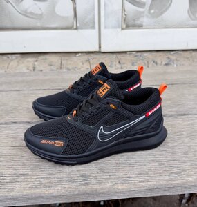 Чоловічі літні кросівки сітка Nike Orange чорні