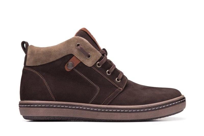 Чоловічі зимові шкіряні черевики Chocolate Shoes нубук коричневі - відгуки