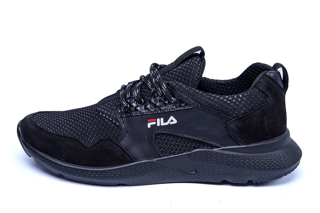 Чоловічі літні кросівки сітка FILA black - опис