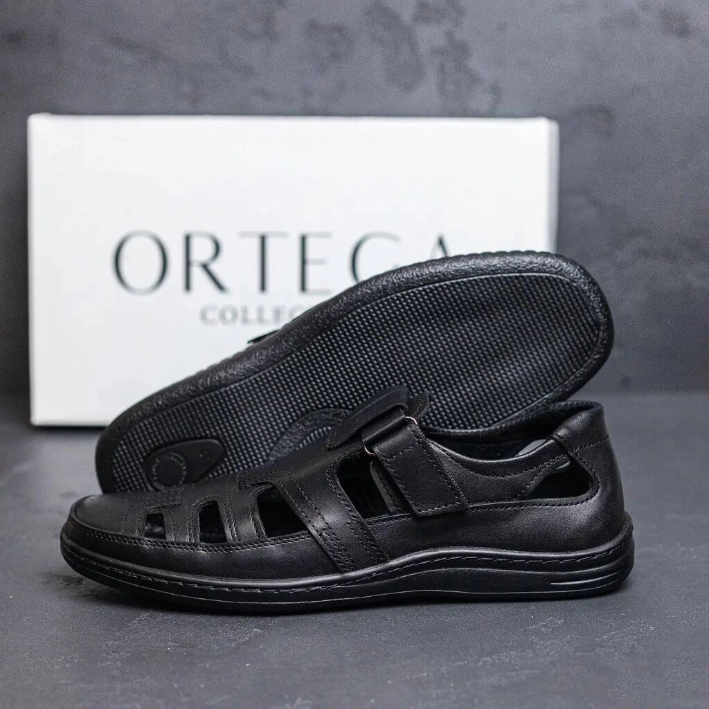 Чоловічі шкіряні літні туфлі Comfort Leather 30 black чорні - Україна