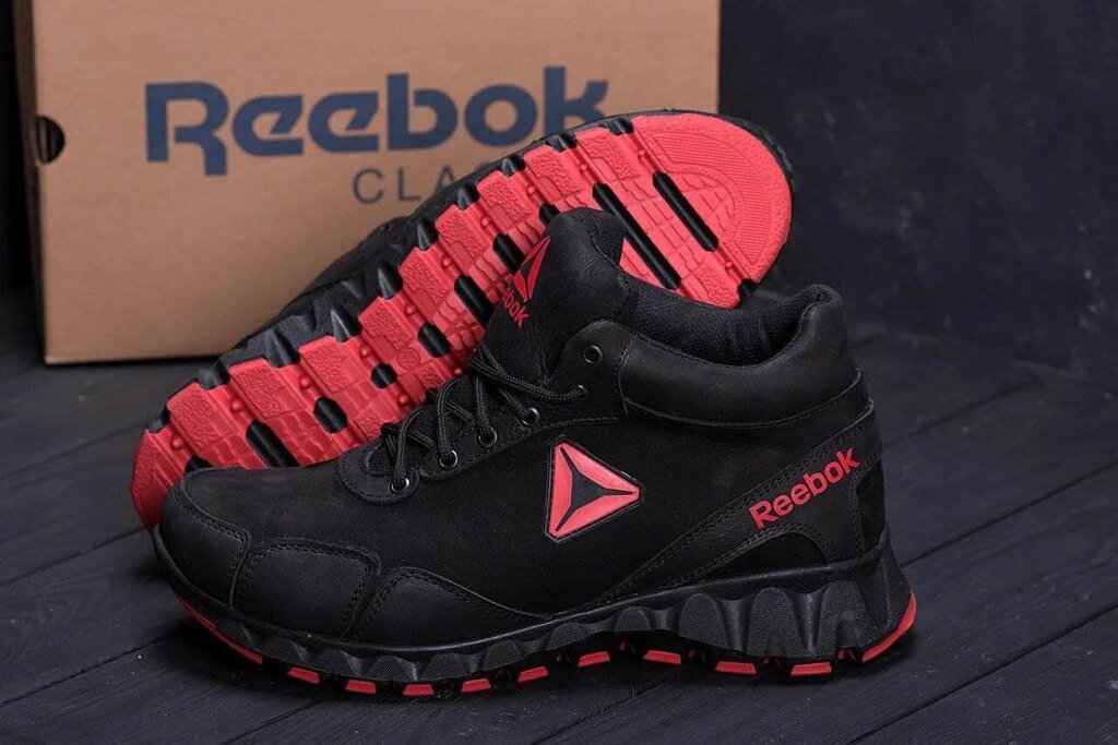 Чоловічі зимові шкіряні черевики Reebok Crossfit R-03 чорні - наявність