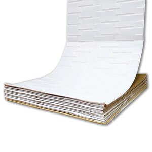 Самоклеюча стінова 3Д панель 1759 під цеглу 3м біла