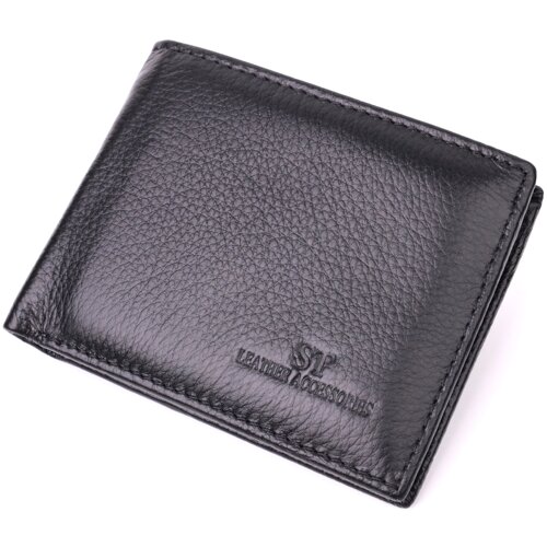 Зручне чоловіче портмоне із натуральної шкіри ST Leather 22482 Чорний