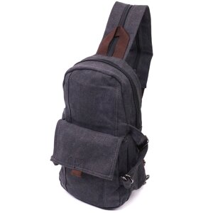 Зручний текстильний рюкзак в стилі мілітари Vintagе 22179 Чорний