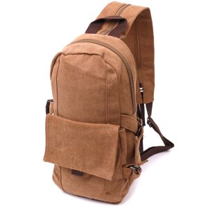 Місткий текстильний рюкзак в стилі мілітари Vintagе 22180 Коричневий