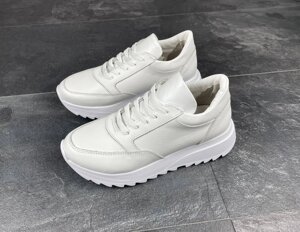 Жіночі шкіряні кросівки LU306 білі