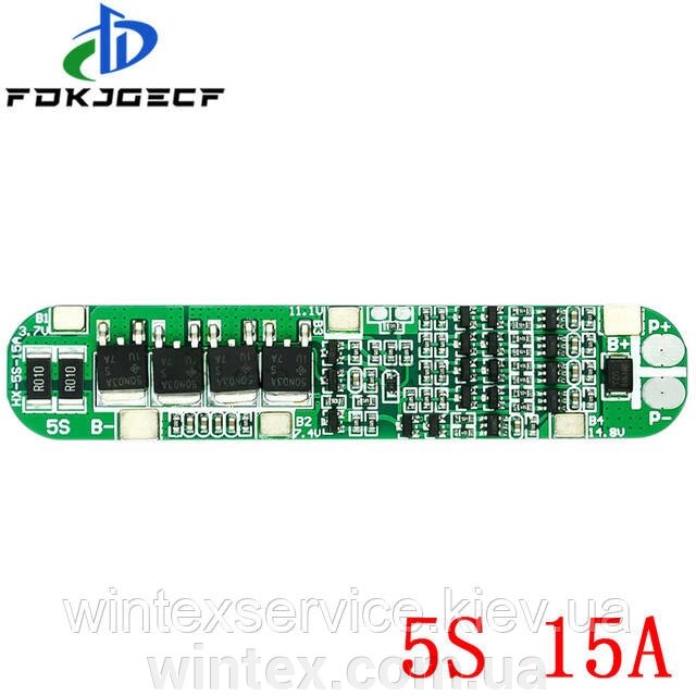 Модуль 5S 15A 2 Li-ion Lithium Battery 18650 Charger  BMS Protection Board For Drill Motor від компанії Сервісний центр WINTEX - фото 1