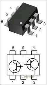 Транзисторна збірка BC847BPN 50 V 0.1 A pnp npn sot363