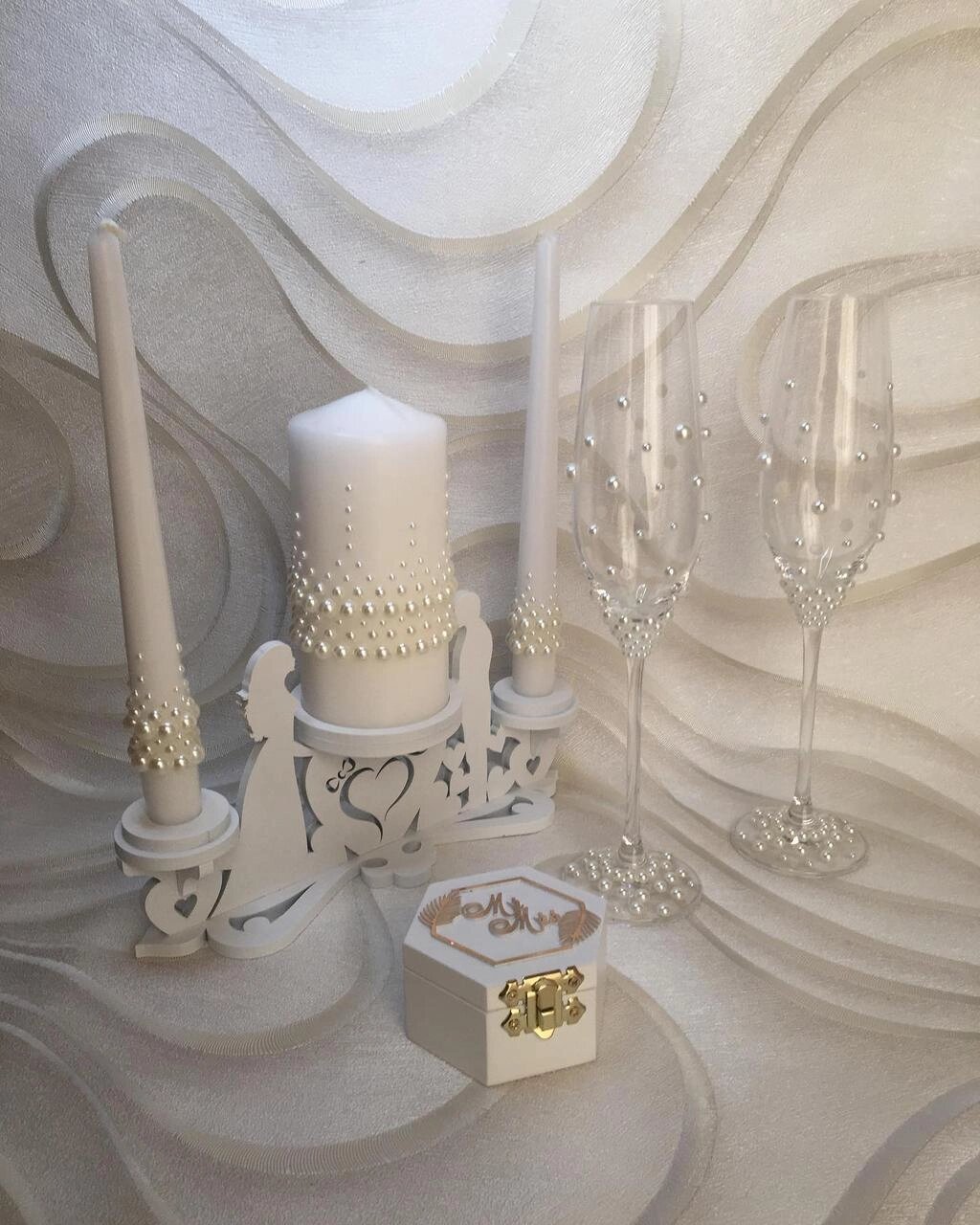 Бокали, свічки, шкатулка і підставка від компанії Церковна крамниця "Покрова" - церковне начиння - фото 1