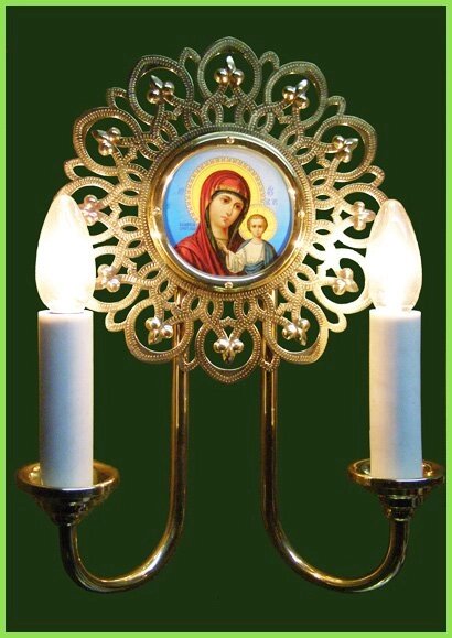 Бра Церковне з іконою на две лампи від компанії Церковна крамниця "Покрова" - церковне начиння - фото 1