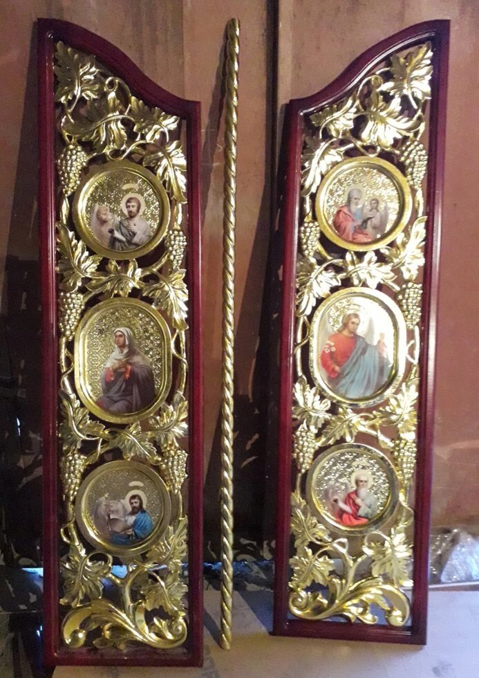 Царські Врата до іконостасу колір вишня з золотом від компанії Церковна крамниця "Покрова" - церковне начиння - фото 1