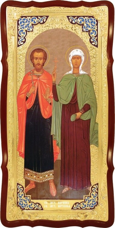 Церковна ікона - Святі Адріан і Наталія від компанії Церковна крамниця "Покрова" - церковне начиння - фото 1