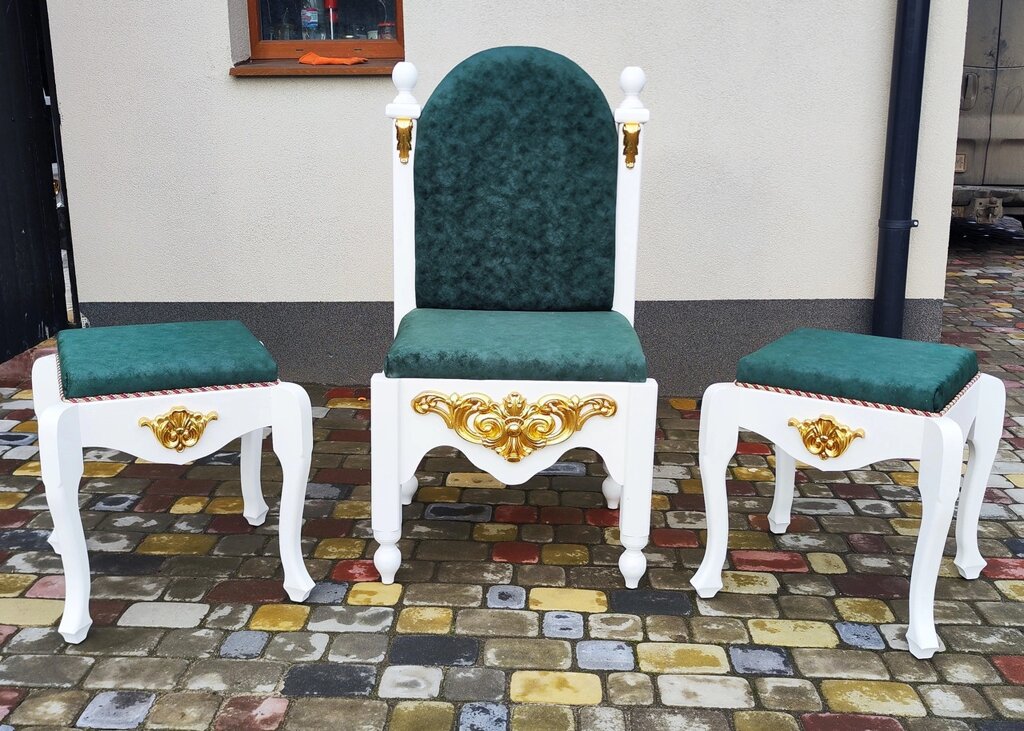 Церковне крісло 52х60см з пуфами від компанії Церковна крамниця "Покрова" - церковне начиння - фото 1