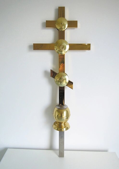 Церковний хрест накупольний №5 а (позолота) від компанії Церковна крамниця "Покрова" - церковне начиння - фото 1