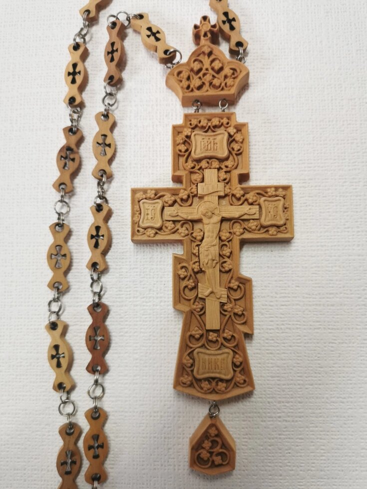 Церковний хрест наперсний з груші # 531 від компанії Церковна крамниця "Покрова" - церковне начиння - фото 1