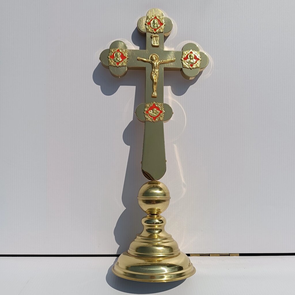 Церковний хрест напрестольний з підставкою №4 від компанії Церковна крамниця "Покрова" - церковне начиння - фото 1