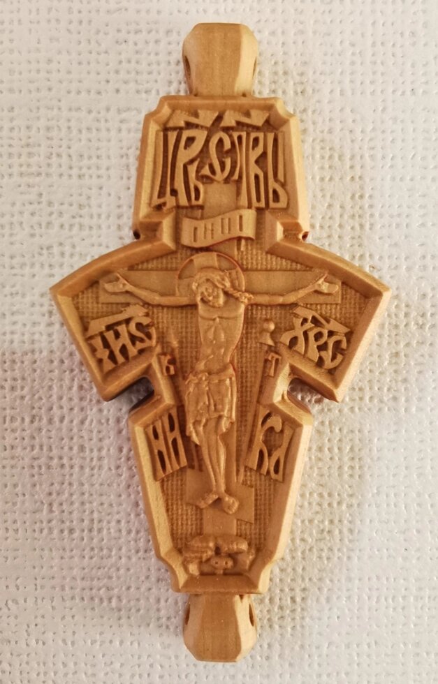 Церковний хрест параманій з різьбленої груші # 214 від компанії Церковна крамниця "Покрова" - церковне начиння - фото 1
