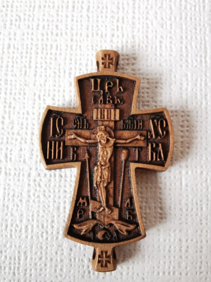 Церковний хрест параманій з різьбленої груші # 216 від компанії Церковна крамниця "Покрова" - церковне начиння - фото 1
