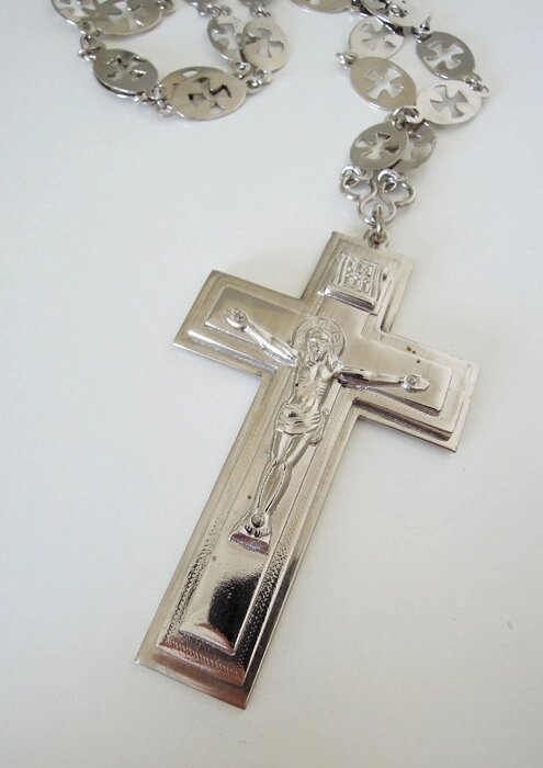 Церковний хрест протоієрейський (нікель) від компанії Церковна крамниця "Покрова" - церковне начиння - фото 1