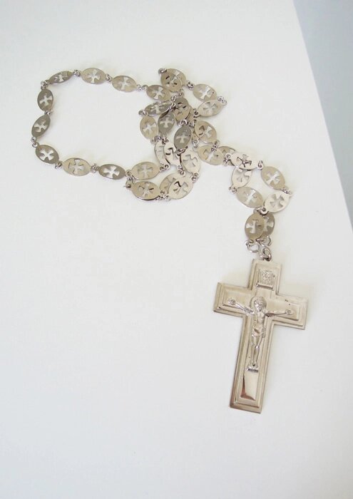 Церковний хрест протоієрейський (нікель) від компанії Церковна крамниця "Покрова" - церковне начиння - фото 1