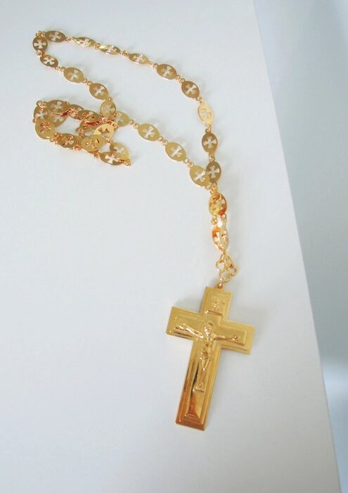 Церковний хрест протоієрейський (позолота) від компанії Церковна крамниця "Покрова" - церковне начиння - фото 1