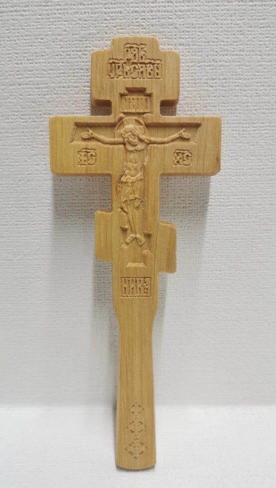 Церковний хрест требний 75х180мм з різьбленої вільхі # 641 від компанії Церковна крамниця "Покрова" - церковне начиння - фото 1