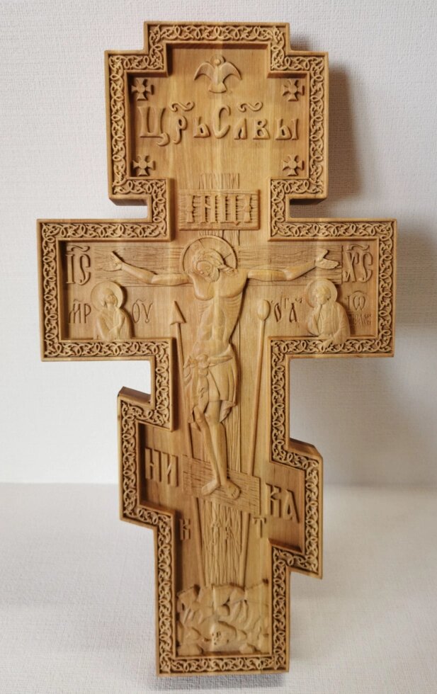 Для церкви хрест виносний з різьбленої вільхі # 813 від компанії Церковна крамниця "Покрова" - церковне начиння - фото 1